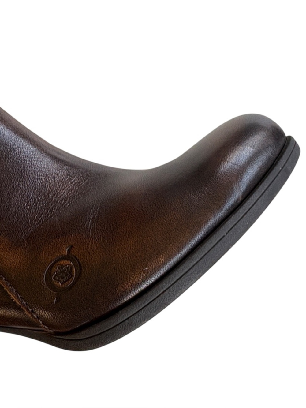 EUC Born Leather Heeled Ankle Boots Brown Size 7 - Picture 4 of 7